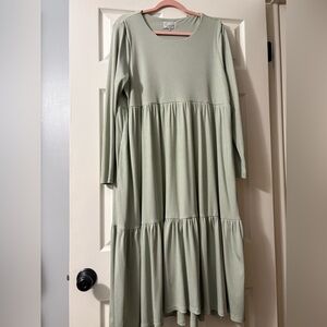 Dainty Jewells Soft Green Long Sleeve Dress